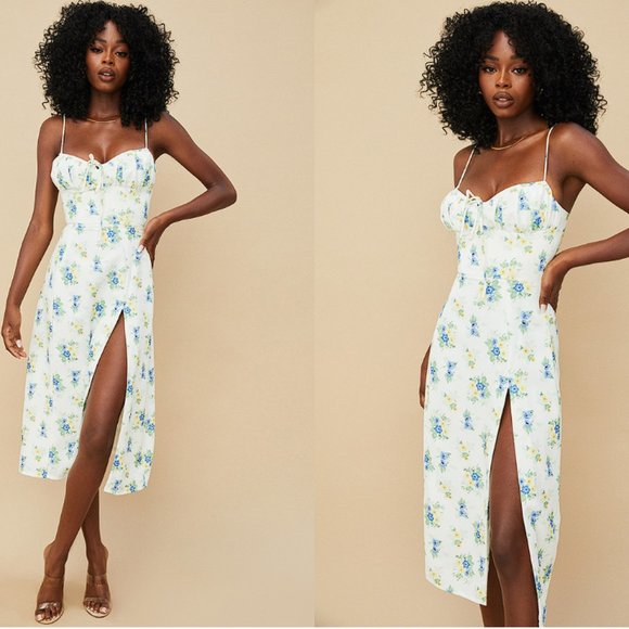 HOUSE OF CB 'Carina' White Floral Bustier Midi Dress NWOT - Picture 4 of 9